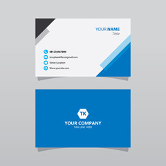 Fototapeta premium Modern blue bussines card template. Elegant element composition design with clean concept.