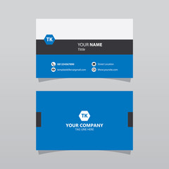 Modern blue bussines card template. Elegant element composition design with clean concept.