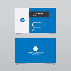 Fototapeta premium Modern blue bussines card template. Elegant element composition design with clean concept.
