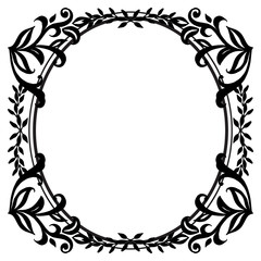 Template for design with floral frame on white background, ornate of various card. Vector