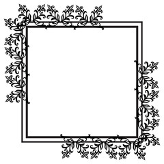 Design element isolated on white background, with drawing of floral frame, design of various card. Vector