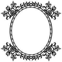 Elegant frame, with ornate flower and leaf, for design elegant of cards. Vector