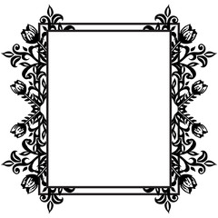 Elegant frame, with ornate flower and leaf, for design elegant of cards. Vector