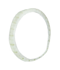 Fresh raw onion ring on white background