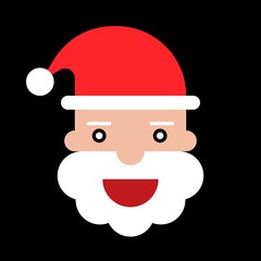 Santa head vector, Chirstmas related flat style icon