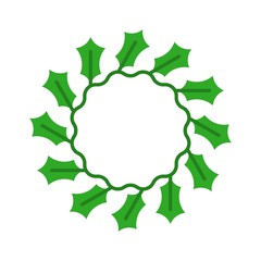 Wreath vector, Chirstmas related flat style icon