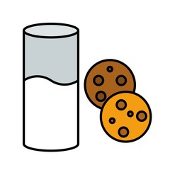 Cookies and milk vector, Chirstmas related filled style editable outline icon