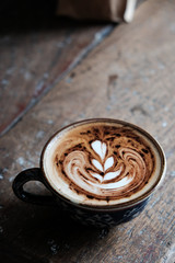A cup of coffe latte art