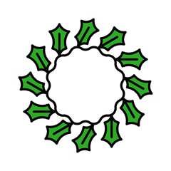 Wreath vector, Chirstmas related filled style editable outline icon