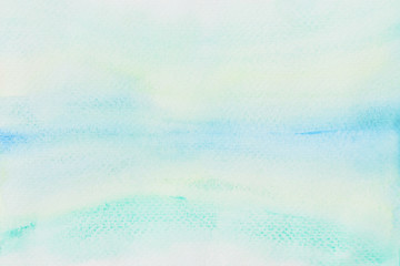 Abstract pattern with blue and green color on white background , Illustration watercolor hand draw and painted on paper