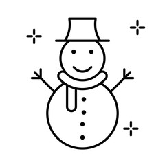 Snowman vector, Chirstmas related line style icon
