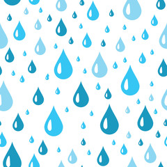 Blue Water drop seamless pattern. Vector background. Seamless rain drops pattern background.
