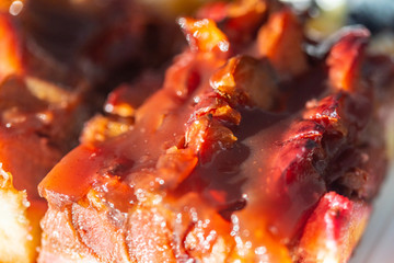 A delicious piece of fine cake with fruits on top