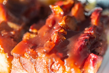 A delicious piece of fine cake with fruits on top