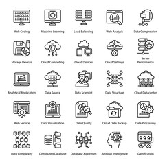 Big Data Line Icons Pack 