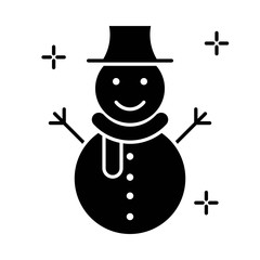 Snowman vector, Chirstmas related solid style icon