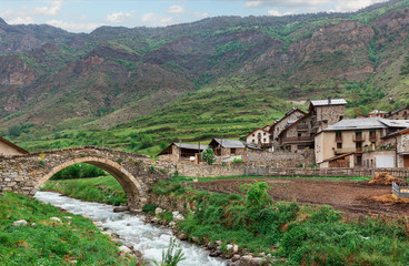 Old bridge in Espot village
