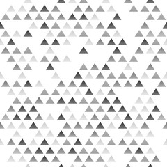 Simple black and white gradient geometric triangles seamless pattern, vector