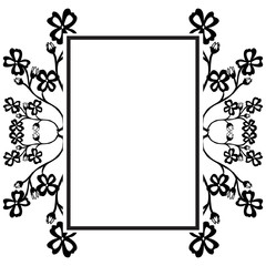 Decoration of wreath frame, design invitation card. Vector