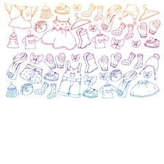 Children clothes. Background for babies, kids patterns.