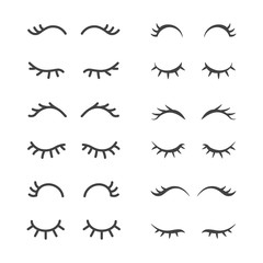 set of Eyelashes design elements