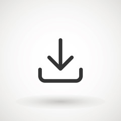 Download vector icon, install symbol. Download icon. Upload button. Load symbol. Modern, simple flat vector illustration for web site or mobile app.