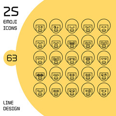 boy profile avatar emoticons set line theme