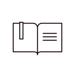 Outline open book icon. Education sign design. 