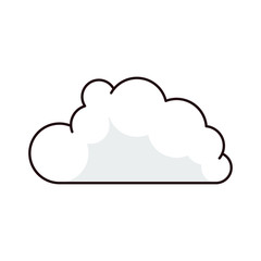 Thin line cloud icon with shadow. Abstract cloudy symbol for web. Weather sign