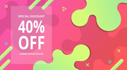 Fashion Promotion Store Banner Fluid Gradient Design Modern Template