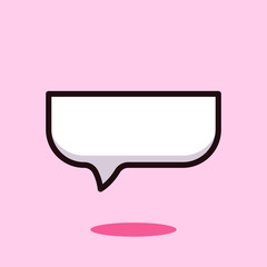 Cartoon bubble speech and think icon. Thought empty bubble with shadows. 