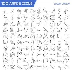 arrows signs doodle vector