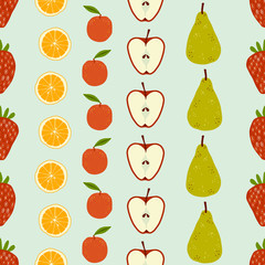 Fresh fruit seamless repeat pattern