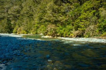 River in Haast Pass in Mt Aspiring national park