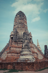 AYUTTHAYA, THAILAND many Tourists from around the world in wat chaiwattanaram, Thailand old capital city. Ayutthaya Thailand. Ayutthaya famous sightseeing place