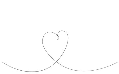 Heart background, valentine day card outline vector illustration