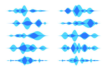 Colorful soundwave line art for music apps and websites. Symbol of audio signal