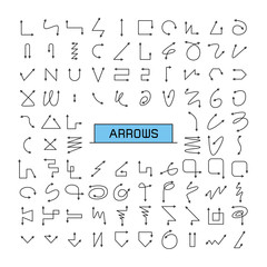 vector set of double heads arrows icons