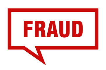 fraud sign. fraud square speech bubble. fraud