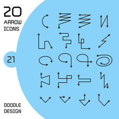 vector set of double heads arrows icons