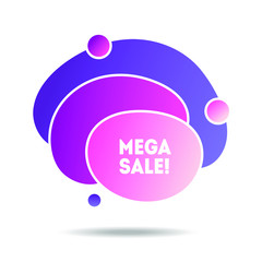 Purple sale banner. Flat geometric liquid form for the design of a logo, flyer or presentation. 