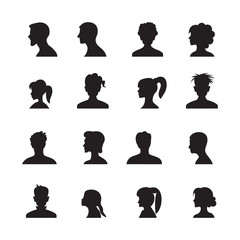 set of people avatars silhouettes, profile icon