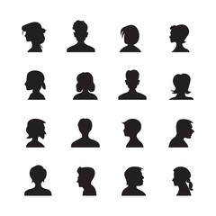 set of people avatars silhouettes, profile icon