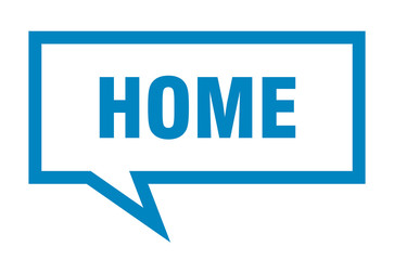 home sign. home square speech bubble. home