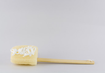 Brush behind on white background