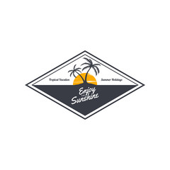beach vacation summer holiday tropic island sticker badge