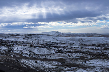 Mountains in winter Armenia 