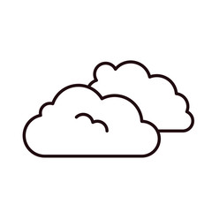 Weather outline web icon. Line art cloudy illustration. Meteorological infographics sign. 