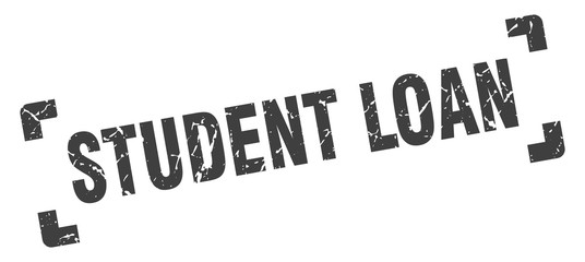 student loan stamp. student loan square grunge sign. student loan