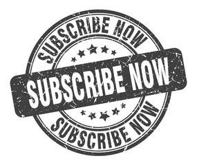 subscribe now stamp. subscribe now round grunge sign. subscribe now